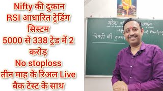 5000 से प्रारंभ करके 338 ट्रेड में 2 करोड़ बनानें वाली निफ्टी की दुकान RSI आधारित विधि Nifty Ki Dukan [upl. by Marrissa]