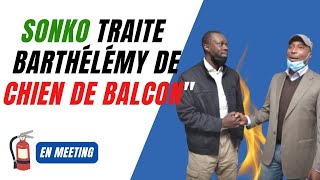 Sonko traite Barthélémy de quotchien de balconquot après son passage en meeting dans son quartier [upl. by Siroved306]