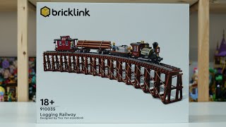 LEGO Bricklink Designer Program 910035 Logging Railway Speed Build Review [upl. by Aysa]