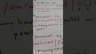 pro369 How to pronounce Omnifarious Omnipotent and Omniscient [upl. by Christine]