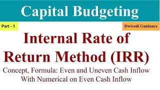 IRR internal rate of return method internal rate of return method from dwivedi guidance finance [upl. by Gnuh]