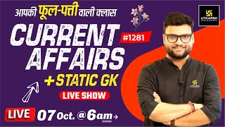 07 October 2023 Current Affairs  Daily Current Affairs 1281 Important Quest  Kumar Gaurav Sir [upl. by Eus]