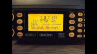 Manchester Airport Airband Communications on Uniden Scanner 1 [upl. by Annayak]