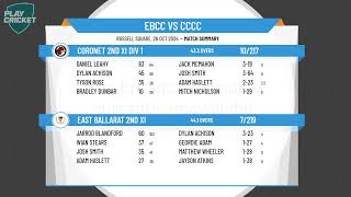 East Ballarat 2nd XI v Coronet 2nd XI Div 1 [upl. by Alage]