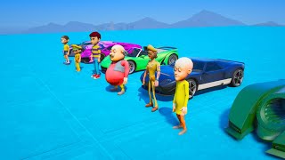 Motu Patlu Ramp Race  Motu Team Vs Little Singam Team Impossible Parkour Ramp Challenge In Gta 5 [upl. by Icart]