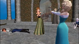 MMD Frozen Elsa Shoots Hans  I got your nose Meme Fail [upl. by Darken]