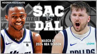 Sacramento Kings vs Dallas Mavericks Full Game Highlights  Mar 29  2024 NBA Season [upl. by Syl]