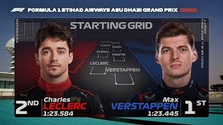 F1 Starting Grid For The 2023 Abu Dhabi Grand Prix [upl. by Farrica]