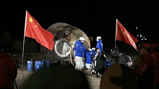 GLOBALink  Chinas Shenzhou18 astronauts return to Earth [upl. by Ahsielat819]