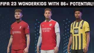 FIFA 23  All Wonderkids with 86 potential and real face [upl. by Millhon]