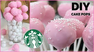 How to Make CAKE POPS  DIY Starbucks Homemade COPYCAT Birthday Cake Pops Recipe [upl. by Yerot]