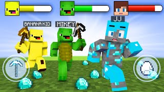 Mikey Miner and Banana Kid Target JJ Diamond Ore Man  Maizen Minecraft Animation [upl. by Amluz]