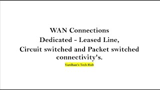 15 WAN connections  Dedicated  Leased Line Circuit switched and Packet switched connectivities [upl. by Arhoz]