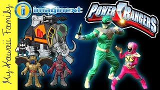 Real Life Mighty Morphin Power Rangers Battle Goldar Imaginext TOYS Mastodon Zord My Kawaii Family [upl. by Amelia]