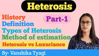 Heterosis types and its estimation Part1 By Vanshika Tyagi [upl. by Aidiruy]