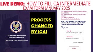 How to Fill CA Intermediate January 2025 Exam Form  New process by ICAI  CA INTER January 2025 [upl. by Dunkin704]