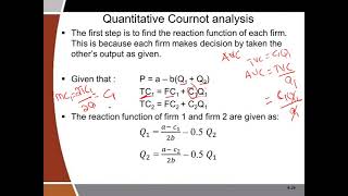 Oligopoly Video 2 Cournot model analysis [upl. by Dolloff]