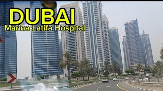 Scenic Route Taxi RideMarinaLatifa HospitalRoadtripDubai 🇦🇪 [upl. by Ayinat]