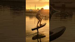 SUNSET FLATWATER PADDLE UP  GEAR sabfoil Torpedo 90l  Leviathan 1150  F663K  S325 foiling [upl. by Kelley]