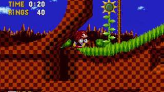 Knuckles In Sonic The Hedgehog Sega Genesis Hack Gameplay Part 1 Green Hill Zone [upl. by Aseneg]