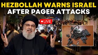 Hassan Nasrallah Speech Live Lebanon walkietalkie blasts  Hezbollah Pager Explosions  Israel [upl. by Yrdnal]