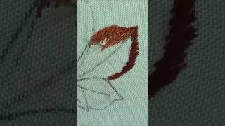 Chestnut Leaf Embroidery Satin Stitch SHORT [upl. by Ahseikram699]