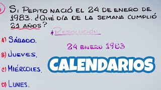 Calendarios  Razonamiento Matemático [upl. by Engeddi337]