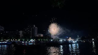 Japan Kansai Osaka Okawa Kema Sakuranomiya Park Tenjin Festival Fireworks Display 2024 [upl. by Releyks]