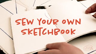 Make a 3hole or 5hole pamphlet stitch sketchbook [upl. by Dichy409]