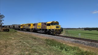 TasRail 2054 2053 46 Coal train crossing Perth Mill Road [upl. by Siwel]