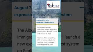 Important Update Alberta Advantage Immigration Program Changes [upl. by Etrem]