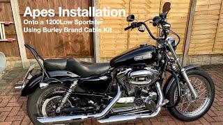 Ape Bars install on 1200 Low Sportster [upl. by Alaric]