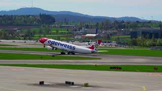 EDELWEISS HB JMF A340300 4K A QUITE WEIRD TAKE OFF [upl. by Ehrsam]