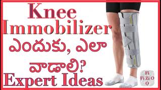 knee immobilizer  How to apply and why Expert Ideas in Telugu physiotherapy aids amp appliances [upl. by Joy]