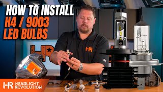 How to install H4 or 9003 LED Headlight Bulbs  Tips and Tricks from Headlight Revolution [upl. by Solberg]