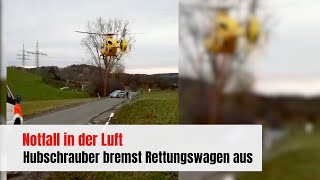 NRW Hubschrauber bremst Rettungswagen in Velbert aus [upl. by Sivaj54]