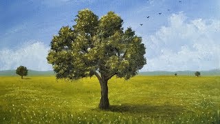 Cómo pintar árbol 🌳 y pradera  Pintar con Francis ®️ [upl. by Royden461]