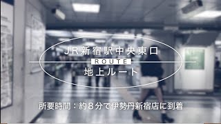 【行き方】JR新宿駅 中央東口 から 伊勢丹新宿店（地上編） [upl. by Cumine153]