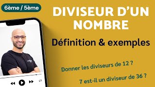 DIVISEUR DUN NOMBRE 6e  5e [upl. by Nhoj401]