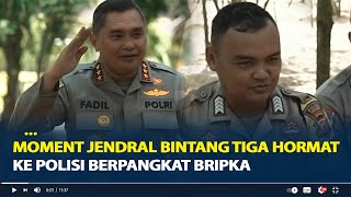 Moment Jendral Bintang Tiga Hormat ke Polisi Berpangkat Bripka Berakhir Diberi Seragam [upl. by Beattie]