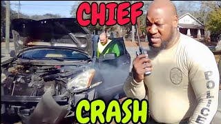 COP CRASHES WHILE ILLEGALLY TAILING AUDITORS [upl. by Aikemehs]