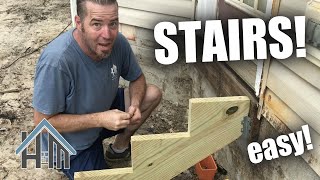 How to build stairs Install stringers and treads [upl. by Otho171]