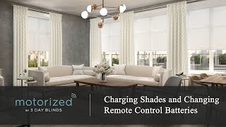 3 Day Blinds Motorization  Charging Shades and Changing Remote Control Batteries [upl. by Lindie]