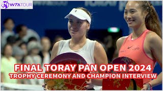 Qinwen Zheng vs Sofia Kenin Award Ceremony  WTA Tokyo Open 2024 [upl. by Ailed]