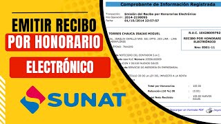 Como emitir un recibo por honorario electrónico  Sunat 2023 [upl. by Oiralednac183]