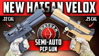 NEW Hatsan Velox SemiAuto 2225 Cal PCP Pistol REVIEW  SHOOTING TEST [upl. by Nosyd]