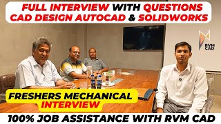 Design Engineer Interview  Autocad amp Solidworks at RVM CAD [upl. by Nguyen972]