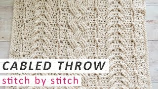 Crochet the Heirloom Cabled Throw Blanket [upl. by Cosette]