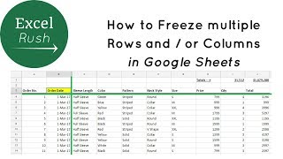 How to Freeze Multiple Rows and or Columns in Google Sheets using Freeze Panes [upl. by Griz]