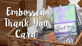 How to Make an Embossed Thank You Card  Sizzix [upl. by Llednol]